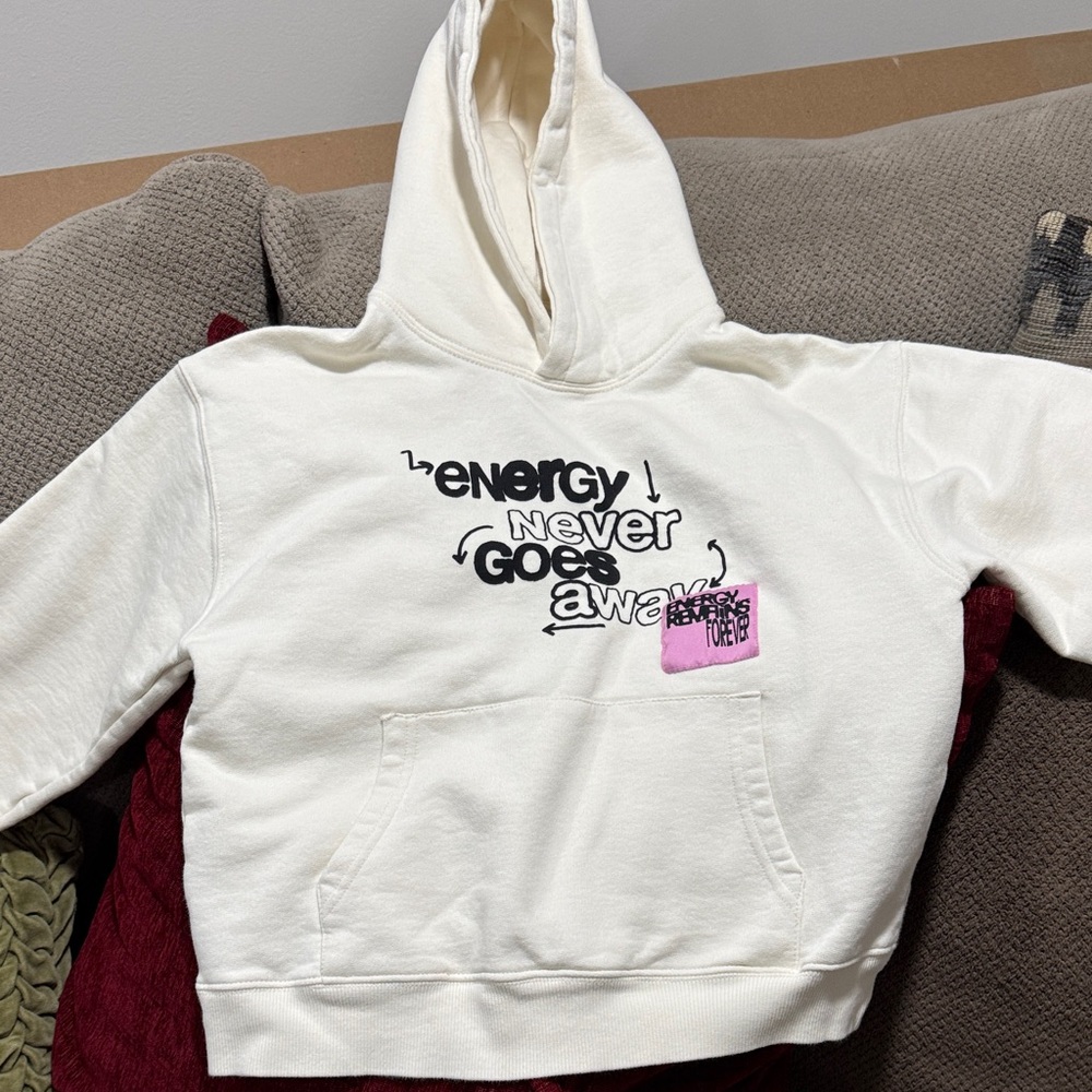 Zara Cream Hoodie with Bold Graphic
